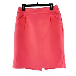 J. Crew Factory The Pencil Skirt 100% Cotton Pockets Size 6 Preppy Collegiate